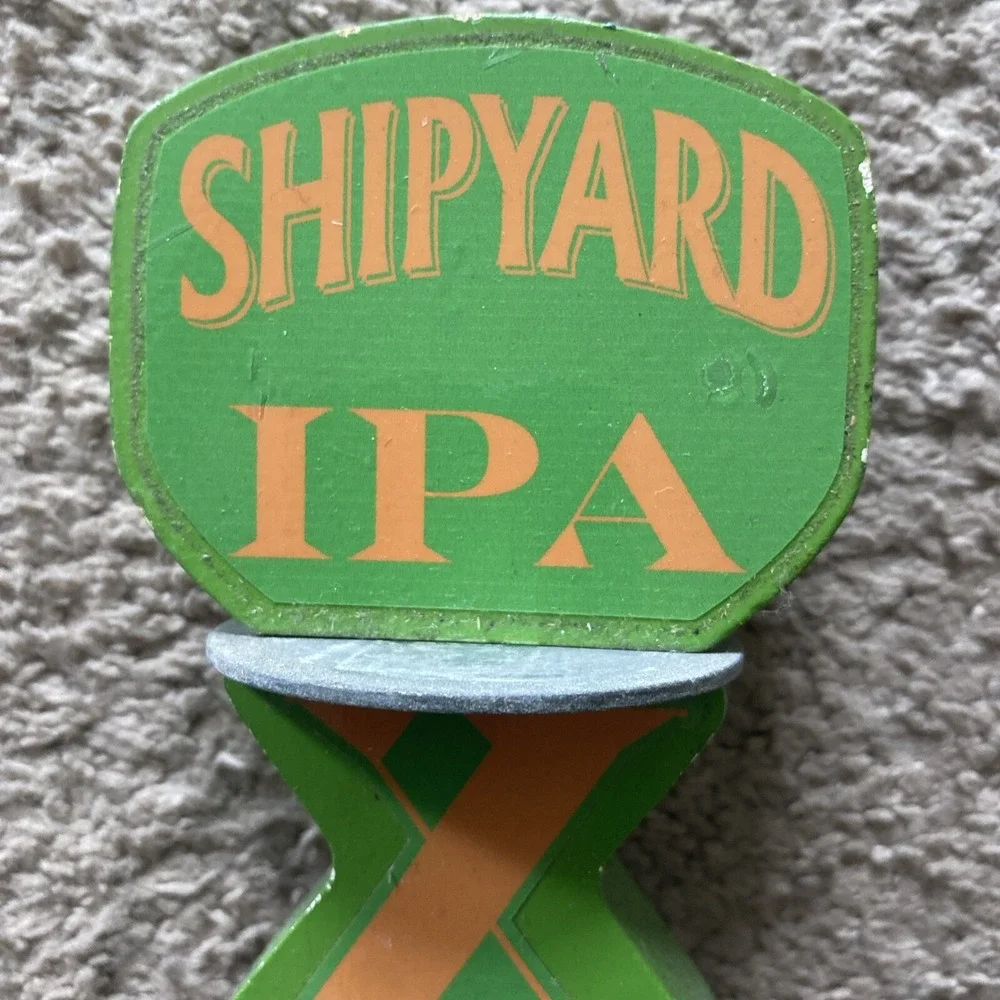 Beer Tap Shipyard IPA XXXX Full Size Handle Preowned Yellow Green Beer Keg Bar